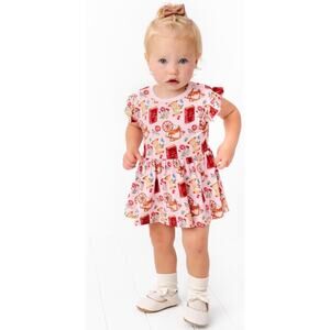 Little Crowns & Capes Bamboo Sleeping Beauty Pink Flutter Dress 18-24 Months